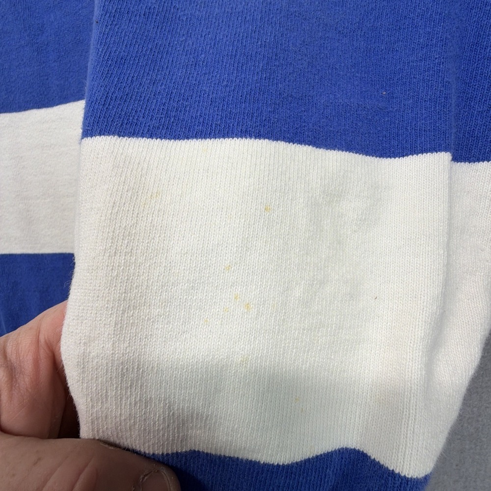 Vintage Barbarian Rugby Mens Medium Striped Longsleeve Polo Calhoun - Picture 8 of 11